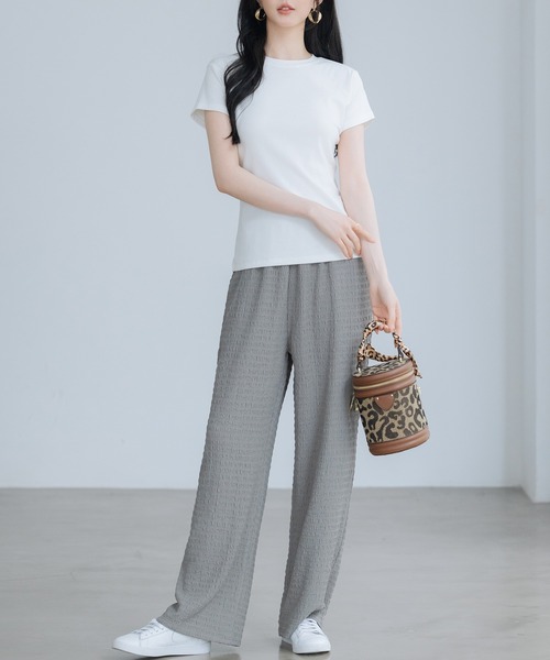 SAISON DE PAPILLON(セゾンドパピヨン)の「綿混クルーネックTシャツ(Tシャツ/カットソー・レディース・ブラック/ライトグレー/ホワイト・M/L)」の8枚目の写真