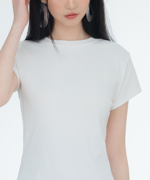 SAISON DE PAPILLON(セゾンドパピヨン)の「綿混クルーネックTシャツ(Tシャツ/カットソー・レディース・ブラック/ライトグレー/ホワイト・M/L)」の14枚目の写真