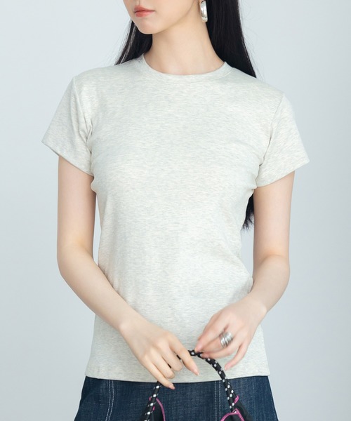 SAISON DE PAPILLON(セゾンドパピヨン)の「綿混クルーネックTシャツ(Tシャツ/カットソー・レディース・ブラック/ライトグレー/ホワイト・M/L)」の15枚目の写真