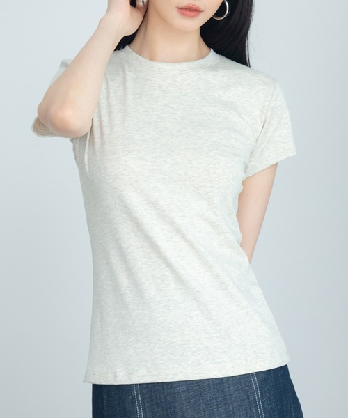 SAISON DE PAPILLON(セゾンドパピヨン)の「綿混クルーネックTシャツ(Tシャツ/カットソー・レディース・ブラック/ライトグレー/ホワイト・M/L)」の16枚目の写真