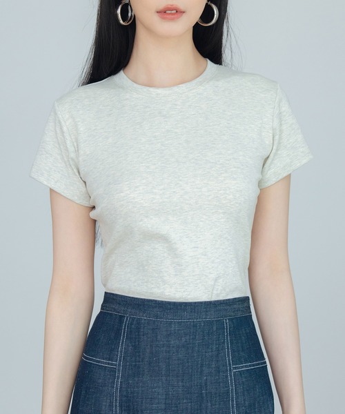 SAISON DE PAPILLON(セゾンドパピヨン)の「綿混クルーネックTシャツ(Tシャツ/カットソー・レディース・ブラック/ライトグレー/ホワイト・M/L)」の18枚目の写真