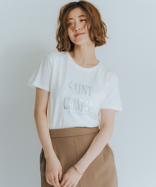 YECCA VECCA（イェッカヴェッカ）の「ロゴTee（Tシャツ/カットソー・レディース・オフホワイト/シルバー/ネイビー・FREE）」の3枚目の写真