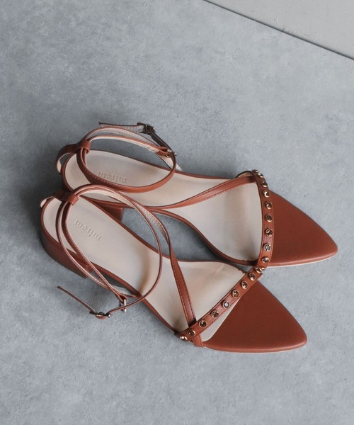 Bijou narrow flat sandals（サンダル）｜mirem（ミレム）