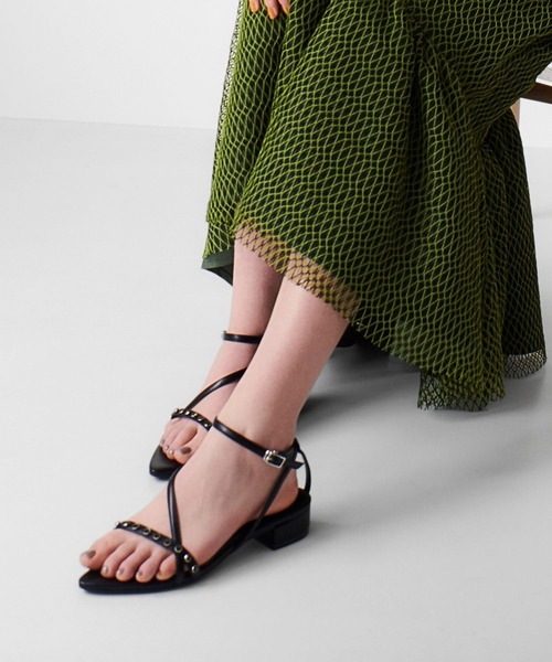 Bijou narrow flat sandals（サンダル）｜mirem（ミレム）