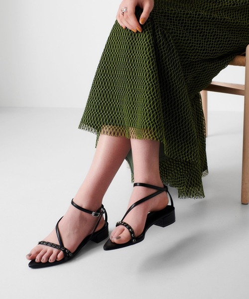 Bijou narrow flat sandals（サンダル）｜mirem（ミレム）