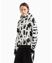 ARMANI EXCHANGE | 【A|X アルマーニ エクスチェンジ】オールオーバーロゴ　ハーフジップフーデッドスウェットプルオーバー(スウェット)
