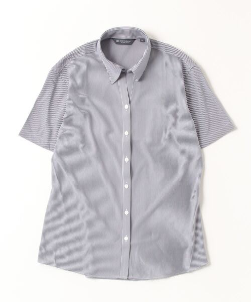 TOKYO SHIRTS（トウキョウシャツ）の「形態安定ノーアイロン スキッパー 半袖ニットビジネスワイシャツ（ビジネスシャツ・レディース・パープル・LL/M/L）」の3枚目の写真