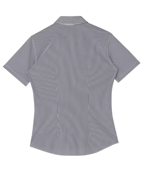 TOKYO SHIRTS（トウキョウシャツ）の「形態安定ノーアイロン スキッパー 半袖ニットビジネスワイシャツ（ビジネスシャツ・レディース・パープル・LL/M/L）」の4枚目の写真