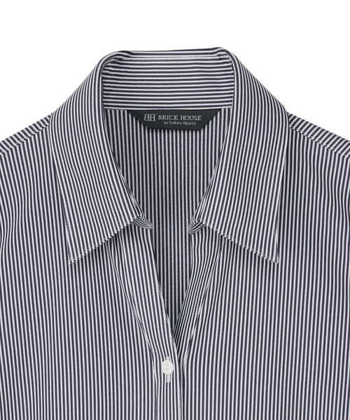 TOKYO SHIRTS（トウキョウシャツ）の「形態安定ノーアイロン スキッパー 半袖ニットビジネスワイシャツ（ビジネスシャツ・レディース・パープル・LL/M/L）」の5枚目の写真