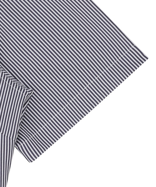 TOKYO SHIRTS（トウキョウシャツ）の「形態安定ノーアイロン スキッパー 半袖ニットビジネスワイシャツ（ビジネスシャツ・レディース・パープル・LL/M/L）」の6枚目の写真