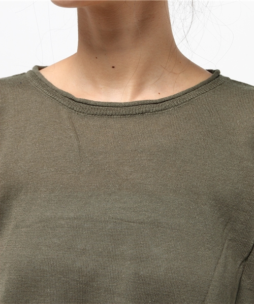 Green　Parks（グリーンパークス）の「・U麻混ﾆｯﾄ7分袖ﾌﾟﾙｵｰﾊﾞｰ（ニット/セーター・レディース・チャコールグレー/カーキ/レッド/ライトベージュ/ネイビー・FREE）」の9枚目の写真