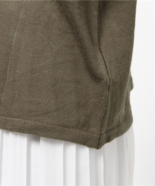 Green　Parks（グリーンパークス）の「・U麻混ﾆｯﾄ7分袖ﾌﾟﾙｵｰﾊﾞｰ（ニット/セーター・レディース・チャコールグレー/カーキ/レッド/ライトベージュ/ネイビー・FREE）」の11枚目の写真