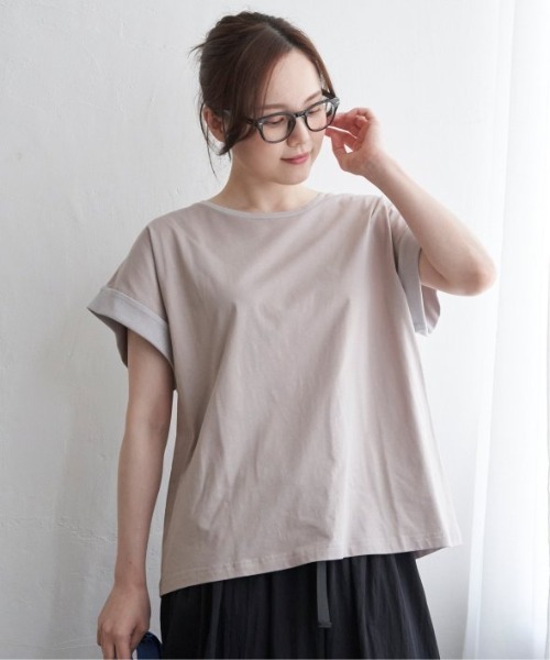 LBC(エルビーシー)の「ラメ袖フレンチスリーブTシャツ(Tシャツ/カットソー・レディース・ホワイト/ブラック/グレー/ブルー・M)」の3枚目の写真