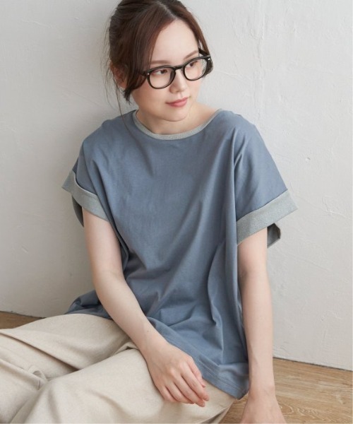 LBC(エルビーシー)の「ラメ袖フレンチスリーブTシャツ(Tシャツ/カットソー・レディース・ホワイト/ブラック/グレー/ブルー・M)」の4枚目の写真