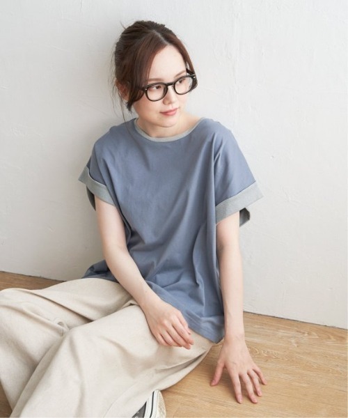 LBC(エルビーシー)の「ラメ袖フレンチスリーブTシャツ(Tシャツ/カットソー・レディース・ホワイト/ブラック/グレー/ブルー・M)」の5枚目の写真