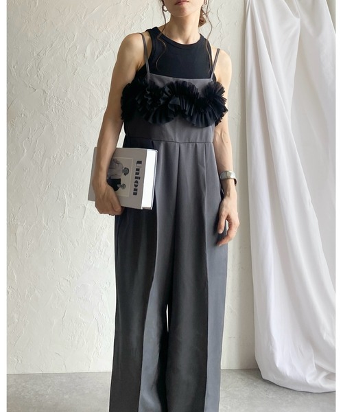 セール】チュールフリルビスチェドッキングハイウエストストタック