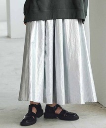 MEDE19F | ＭＥＤＥ１９Ｆ　シルバーコーティング素材のギャザースカート(スカート)