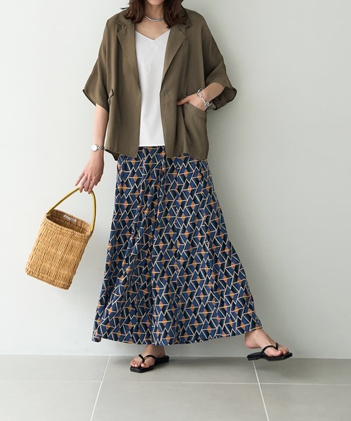 STYLE DELI(スタイルデリ)の「薄っすらシアーシャツジャケット(テーラードジャケット・レディース・ブラック/カーキ/ホワイト・FREE)」の1枚目の写真
