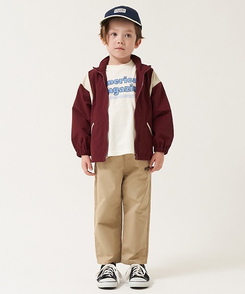 b・ROOM（ビールーム）の「【撥水加工】ビッグシルエット配色ウィンドブレーカー（ブルゾン・キッズ・エンジ/ネイビー/ブルーグリーン/キャメル・130cm/120cm/150cm/100cm/140cm/110cm）」の15枚目の写真