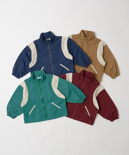 b・ROOM（ビールーム）の「【撥水加工】ビッグシルエット配色ウィンドブレーカー（ブルゾン・キッズ・エンジ/ネイビー/ブルーグリーン/キャメル・130cm/120cm/150cm/100cm/140cm/110cm）」の18枚目の写真