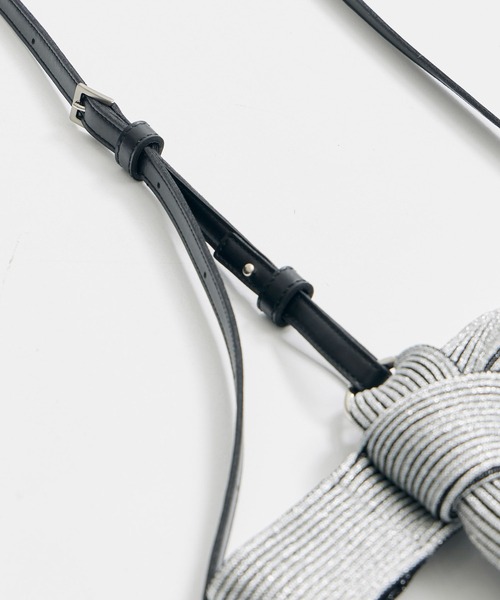 LASTFRAME（ラストフレーム）の「【LASTFRAME/ラストフレーム】KYOTO METALLIC OBI BAG/ニットバッグ（ショルダーバッグ・レディース・シルバー・FREE）」の17枚目の写真