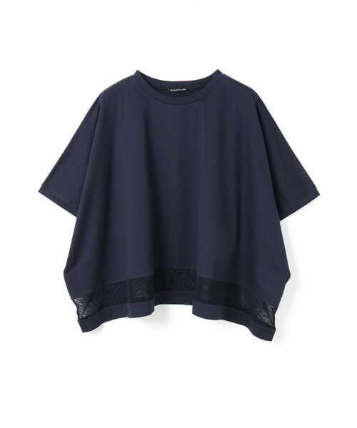 mizuiroind（ミズイロインド）の「mizuiro ind メッシュミックスワイドプルオーバー（Tシャツ/カットソー・レディース・ブラック/オフホワイト/チャコールグレー/ネイビー・FREE）」の4枚目の写真