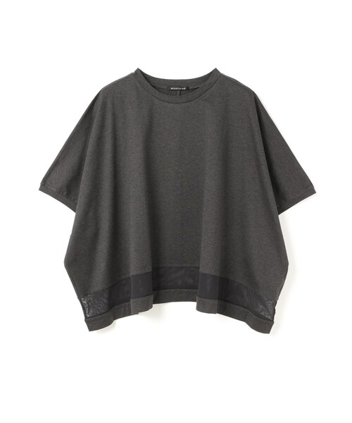 mizuiroind（ミズイロインド）の「mizuiro ind メッシュミックスワイドプルオーバー（Tシャツ/カットソー・レディース・ブラック/オフホワイト/チャコールグレー/ネイビー・FREE）」の3枚目の写真