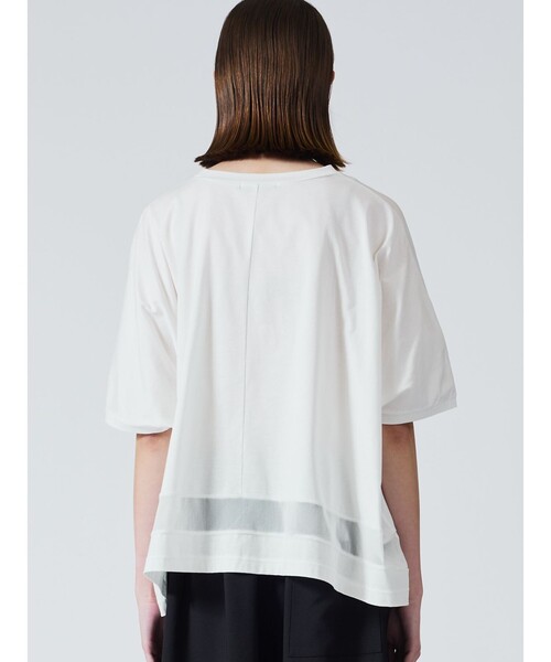 mizuiroind（ミズイロインド）の「mizuiro ind メッシュミックスワイドプルオーバー（Tシャツ/カットソー・レディース・ブラック/オフホワイト/チャコールグレー/ネイビー・FREE）」の12枚目の写真