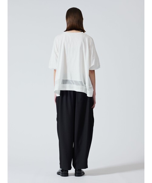 mizuiroind（ミズイロインド）の「mizuiro ind メッシュミックスワイドプルオーバー（Tシャツ/カットソー・レディース・ブラック/オフホワイト/チャコールグレー/ネイビー・FREE）」の15枚目の写真