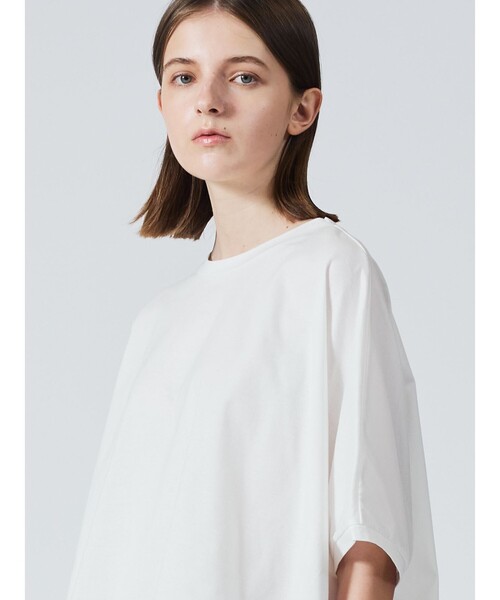 mizuiroind（ミズイロインド）の「mizuiro ind メッシュミックスワイドプルオーバー（Tシャツ/カットソー・レディース・ブラック/オフホワイト/チャコールグレー/ネイビー・FREE）」の16枚目の写真