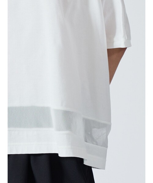 mizuiroind（ミズイロインド）の「mizuiro ind メッシュミックスワイドプルオーバー（Tシャツ/カットソー・レディース・ブラック/オフホワイト/チャコールグレー/ネイビー・FREE）」の17枚目の写真