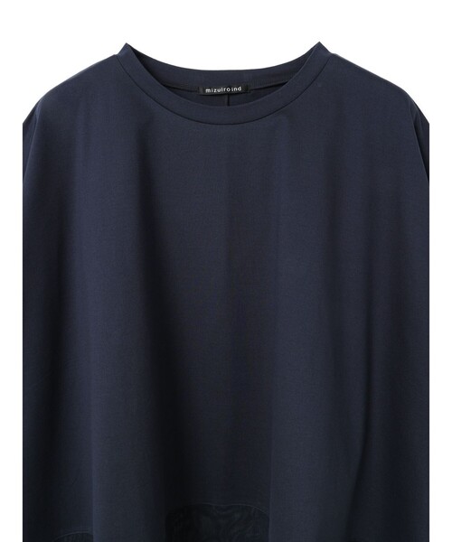 mizuiroind（ミズイロインド）の「mizuiro ind メッシュミックスワイドプルオーバー（Tシャツ/カットソー・レディース・ブラック/オフホワイト/チャコールグレー/ネイビー・FREE）」の19枚目の写真