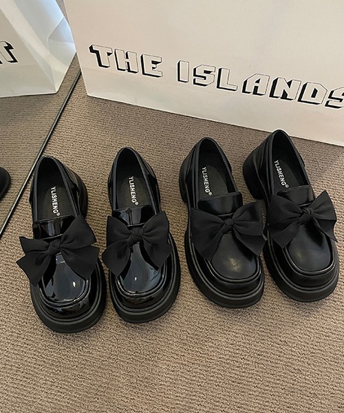c.u.l（シーユーエル）の「軽量 リボン付き 厚底ソールローファー culs103（ローファー・レディース・ブラック/ブラック系その他・36/39/38/37）」の12枚目の写真