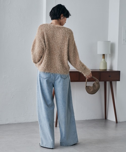 RANAN(ラナン)の「ラメシャギーニット(ニット/セーター・レディース・ベージュ/シルバー/チャコール・L/M/LL)」の4枚目の写真