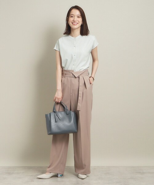 ITS'DEMO(イッツデモ)の「◆【通勤/肌触りさらり/手洗い可】パール調釦ストライプブラウス(シャツ/ブラウス・レディース・サックスブルー系2/ホワイト系5/グリーン系3/ブルー系2・00)」の10枚目の写真