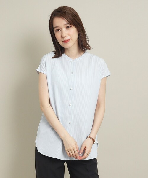 ITS'DEMO(イッツデモ)の「◆【通勤/肌触りさらり/手洗い可】パール調釦ストライプブラウス(シャツ/ブラウス・レディース・サックスブルー系2/ホワイト系5/グリーン系3/ブルー系2・00)」の17枚目の写真