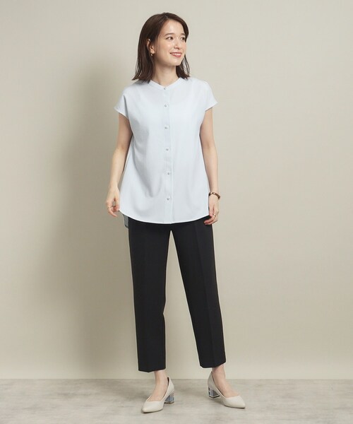 ITS'DEMO(イッツデモ)の「◆【通勤/肌触りさらり/手洗い可】パール調釦ストライプブラウス(シャツ/ブラウス・レディース・サックスブルー系2/ホワイト系5/グリーン系3/ブルー系2・00)」の19枚目の写真