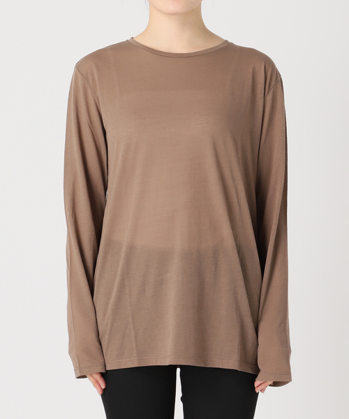 JOURNAL STANDARD(ジャーナルスタンダード)の「《追加》クルーネックシアーロングTシャツ(Tシャツ/カットソー・レディース・ブラック/ストーン/ピンク系その他/ホワイト/ウッド・FREE)」の13枚目の写真