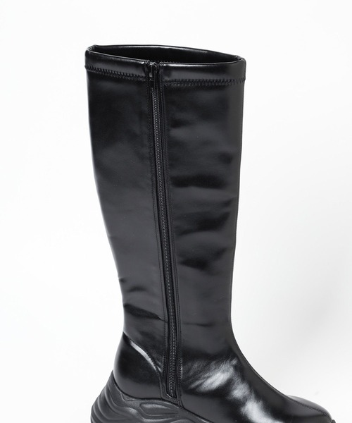 mysty woman（ミスティウーマン）の「スニーカーロングブーツ 144051（ブーツ・レディース・ホワイト/ブラック/グレー・MEDIUM/LARGE）」の15枚目の写真