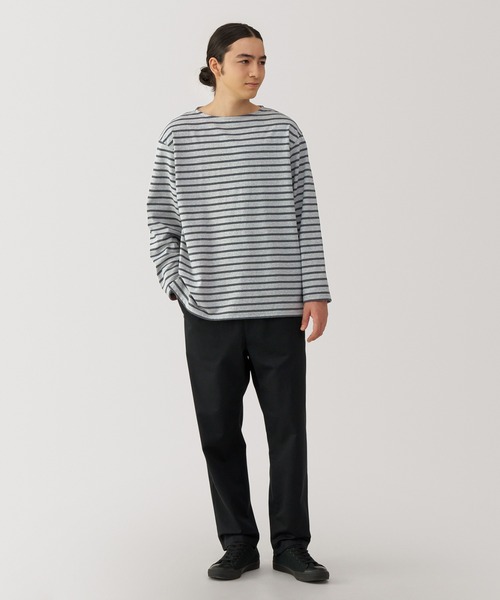 無印良品(ムジルシリョウヒン)の「紳士 洗いざらし太番手ボートネック九分袖Tシャツ(Tシャツ/カットソー・メンズ・グレー系・S/XL/M/L)」の2枚目の写真