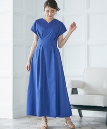 高身長　フレンチスリーブボリュームフレアワンピース（トールサイズ）fifiean