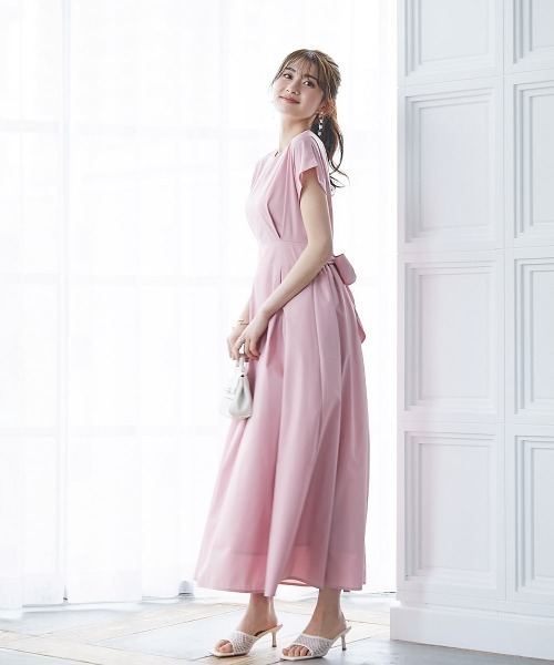 高身長 フレンチスリーブボリュームフレアワンピース（トールサイズ）fifiean（ワンピース）｜slattgir（スラットジール）