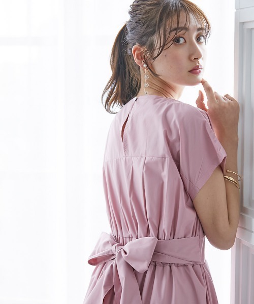 高身長 フレンチスリーブボリュームフレアワンピース（トールサイズ）fifiean（ワンピース）｜slattgir（スラットジール）