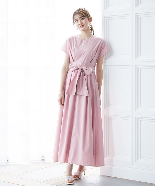 高身長 フレンチスリーブボリュームフレアワンピース（トールサイズ）fifiean（ワンピース）｜slattgir（スラットジール）