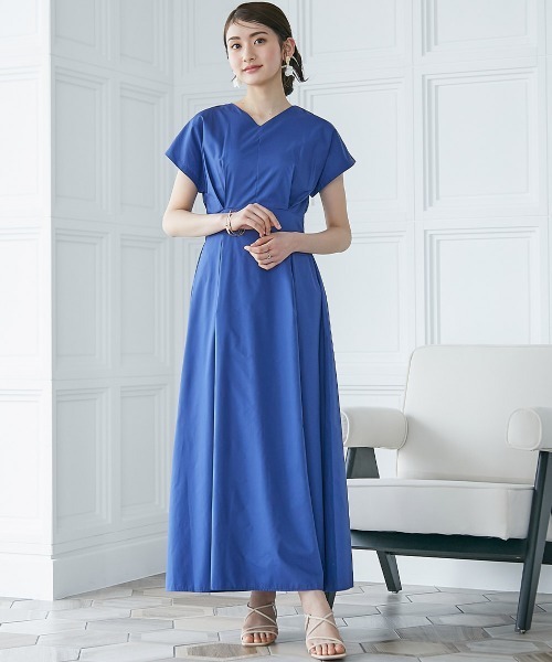 高身長 フレンチスリーブボリュームフレアワンピース（トールサイズ）fifiean（ワンピース）｜slattgir（スラットジール）