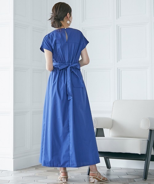 高身長 フレンチスリーブボリュームフレアワンピース（トールサイズ）fifiean（ワンピース）｜slattgir（スラットジール）