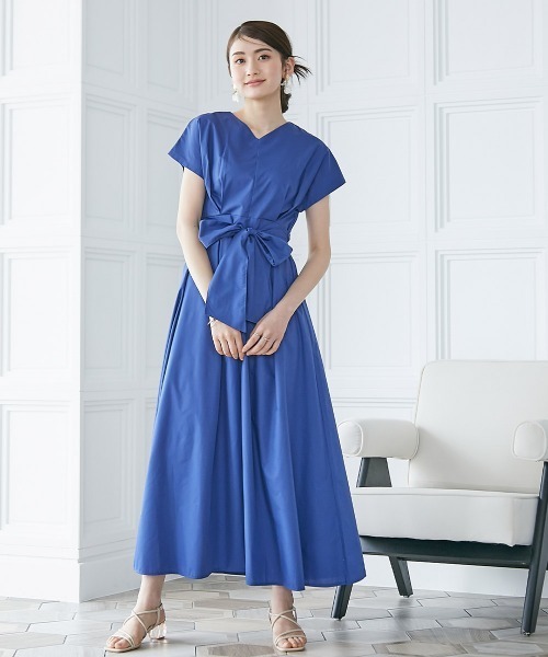 高身長 フレンチスリーブボリュームフレアワンピース（トールサイズ）fifiean（ワンピース）｜slattgir（スラットジール）