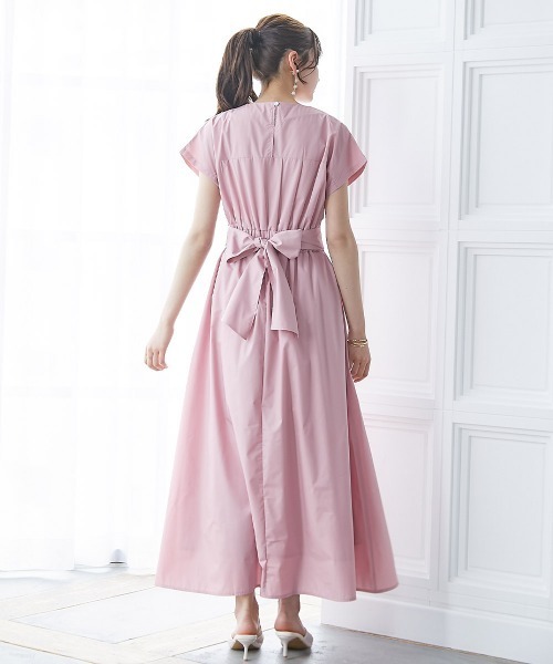 高身長 フレンチスリーブボリュームフレアワンピース（トールサイズ）fifiean（ワンピース）｜slattgir（スラットジール）