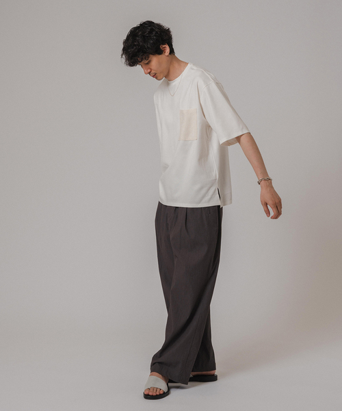 EDIFICE（エディフィス）の「ギマ ラッセル ポケット Tシャツ（Tシャツ/カットソー・メンズ・ネイビー/ホワイト・LARGE/MEDIUM）」の4枚目の写真