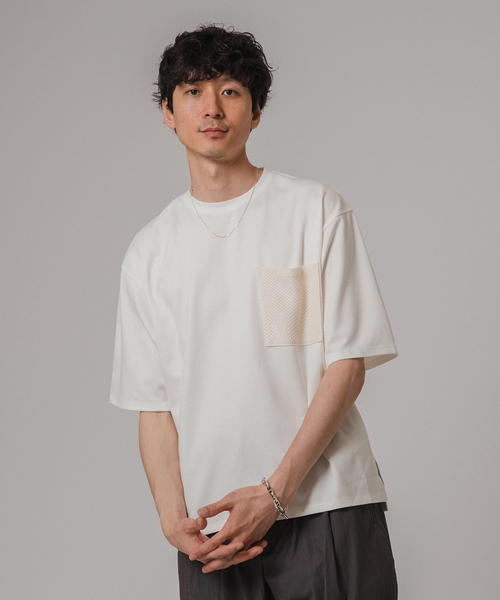 EDIFICE（エディフィス）の「ギマ ラッセル ポケット Tシャツ（Tシャツ/カットソー・メンズ・ネイビー/ホワイト・LARGE/MEDIUM）」の6枚目の写真